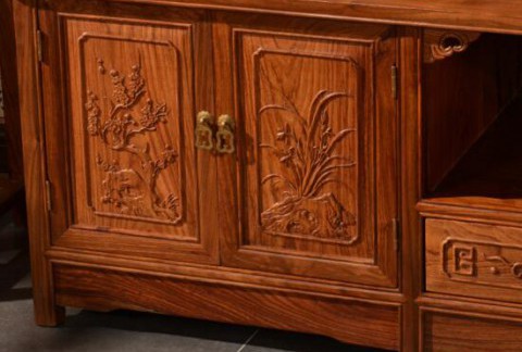花梨木电视柜中式古典造型大气古朴 将你的客厅风格提升一个档次