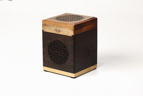 中国风红木浪花音响 蓝牙传输低音无线 台式便携可随身带木质音箱