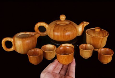 太行崖柏茶具整木掏空茶壶泡茶套装木质茶器