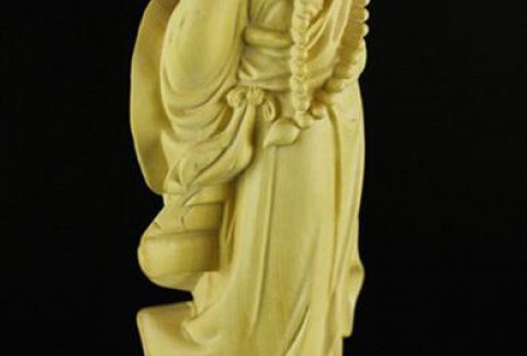 黄杨木立体达摩雕刻摆件
