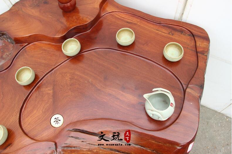 花梨木根雕茶台 原木客厅茶桌 古典中式实木功夫茶海-4