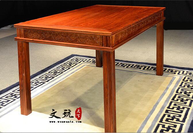 刺猬紫檀实木餐桌椅组合非洲花梨木新中式红木餐台桌-2