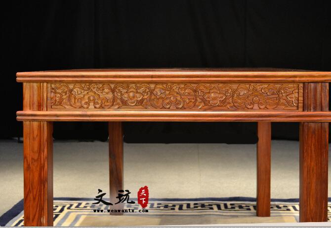 刺猬紫檀实木餐桌椅组合非洲花梨木新中式红木餐台桌-6