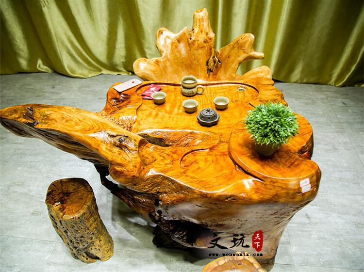 杉木茶桌茶海树根树头创意雕刻根雕茶几茶台原木实木茶几-1