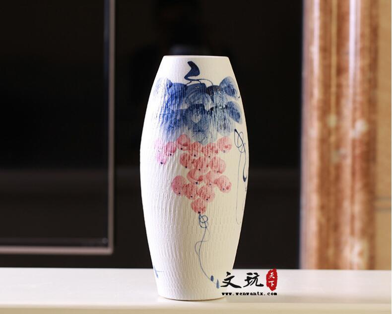新中式现代夏日硕果陶瓷花瓶三件家居饰品装饰瓷花瓶摆件-4