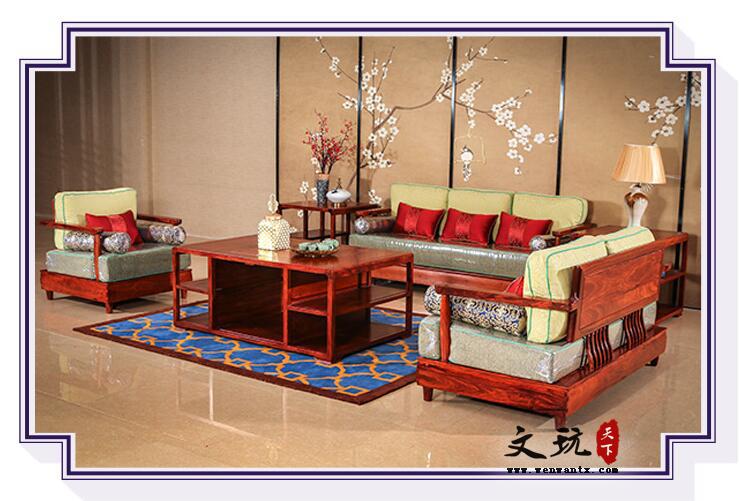 新中式红木家具刺猬紫檀客厅小户型红木沙发组合-1