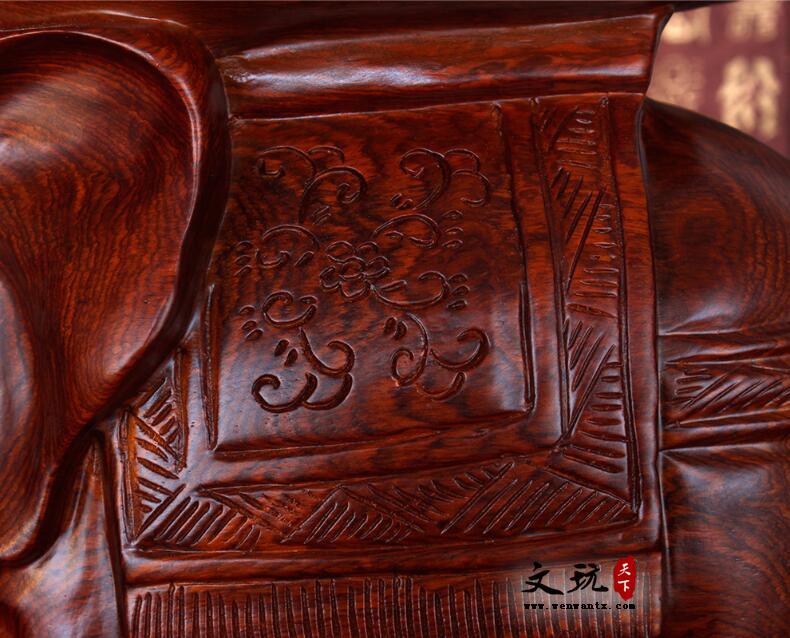 木雕摆件花梨木大象换鞋凳子定制加工木质创意工艺品-8