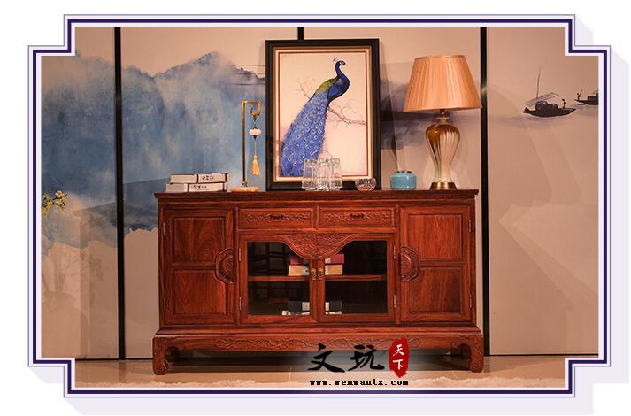 红木餐边柜刺猬紫檀储物柜中式仿古茶水柜红木家具-1