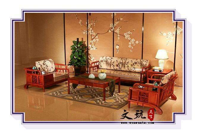 红木沙发 刺猬紫檀实木家具富丽沙发5件套-2