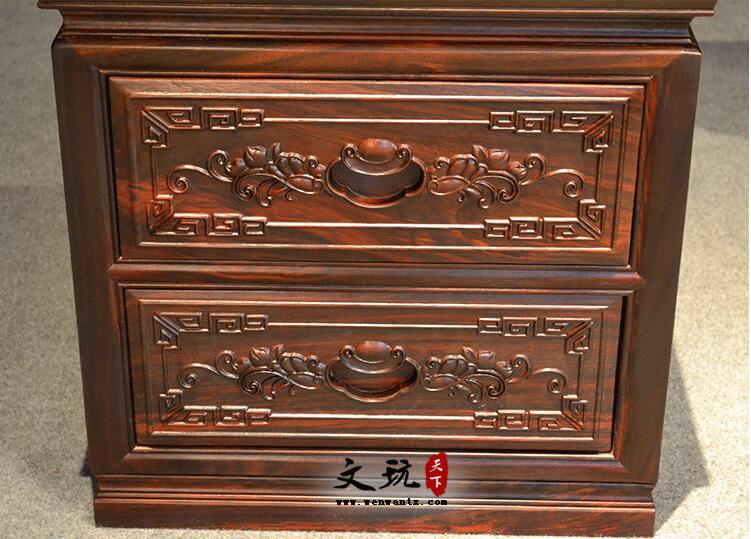中式红木床印尼黑酸枝木古典红木家具阔叶黄檀1.8米床卧室双人床-3