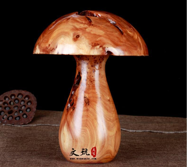 杉木蘑菇实木摆件木质工艺礼品乔迁礼品家居摆件花园草-5