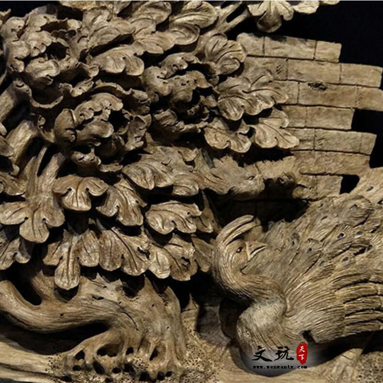 木质工艺品手工木雕印尼沉香花鸟孤品-5