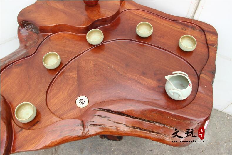 花梨木根雕茶台 原木客厅茶桌 古典中式实木功夫茶海-6
