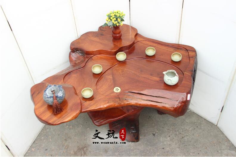 花梨木根雕茶台 原木客厅茶桌 古典中式实木功夫茶海-5