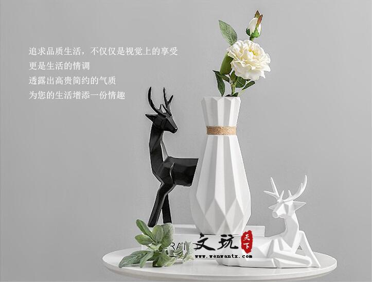 欧式创意家居摆件 装饰品陶瓷花瓶 酒柜电视柜 工艺品鹿摆件-2