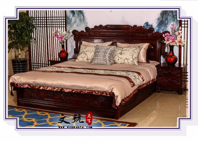 红木家具印尼黑酸枝卧室红木床1.8米双人大床婚床阔叶黄檀-1