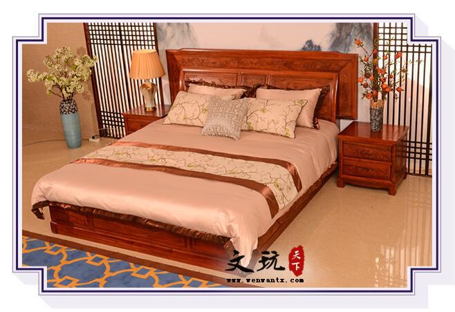 红木家具花梨木红木床辉煌床卧室家具中式仿古双人大婚床-4