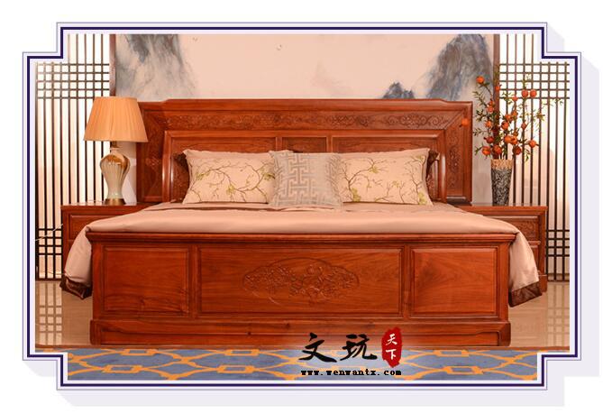 红木家具花梨木红木床辉煌床卧室家具中式仿古双人大婚床-5