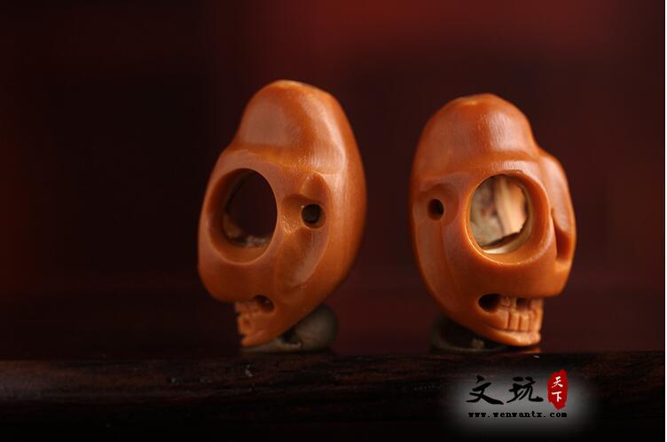 江苏名家雕刻骷髅头橄榄核单圈佛珠手串纯手工精品橄榄核手链-8