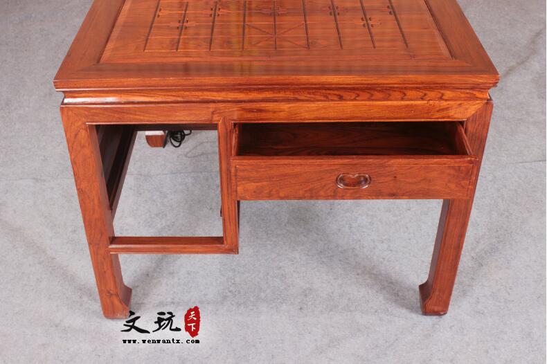 古典中式实木棋台桌 刺猬紫檀木下棋桌椅组合-8