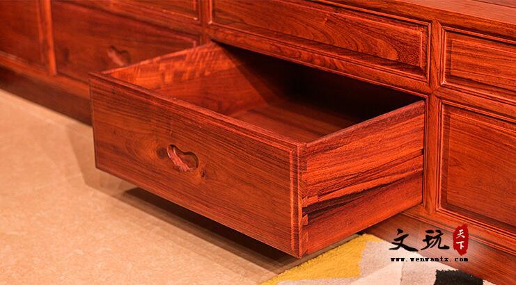 缅甸花梨木红木大床1.8米明式红木双人婚床卧室红木家具-7