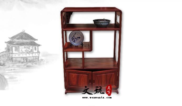 小叶红檀榫卯结构豪华茶水柜中式实木储物柜家具-1