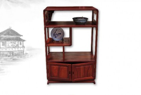 小叶红檀榫卯结构豪华茶水柜中式实木储物柜家具