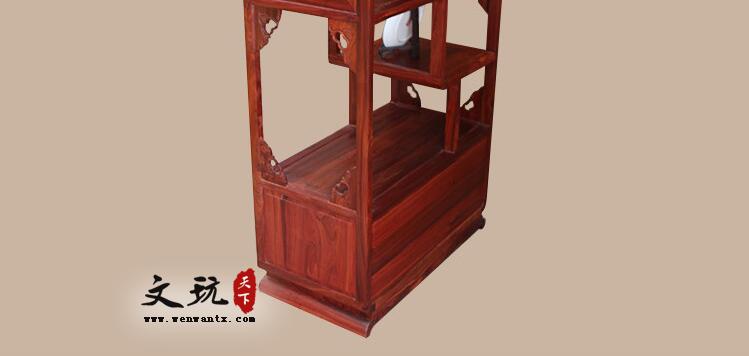 小叶红檀榫卯结构豪华茶水柜中式实木储物柜家具-4