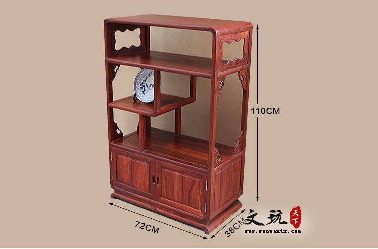 小叶红檀榫卯结构豪华茶水柜中式实木储物柜家具-7