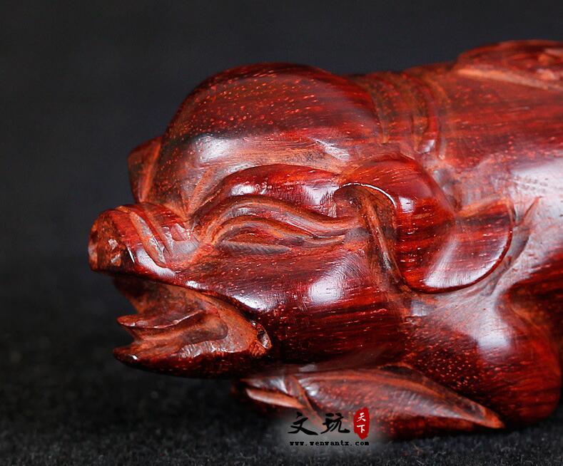 印度小叶紫檀手把件 招财猪挂件 做工好 雕刻精致-4