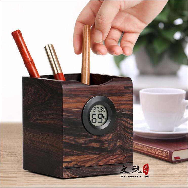 红木笔筒创意毕业礼品定制 中国风实木笔筒-5