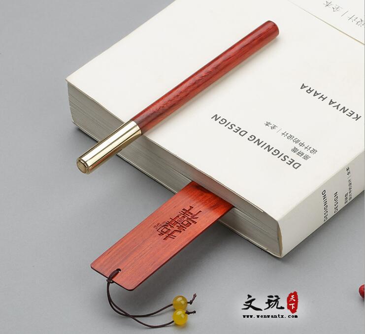 红木质古典中国风书签套装金属古风流苏礼物定制刻字 创意签字笔-1