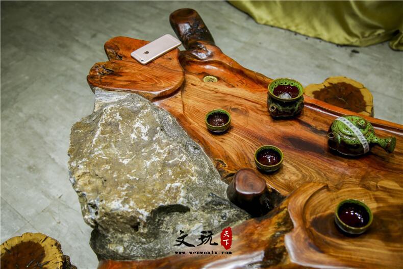原木实木缅花(抱石)木根雕茶桌茶几 125-67-58cm-5