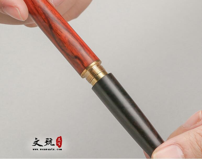 黄铜实木签字笔木制笔杆黑色水笔高档商务礼物个性定制红木中性笔-4