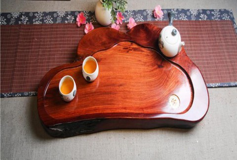 巴西黄檀酸枝茶盘精致实用小茶几实木天然根雕泡茶专用