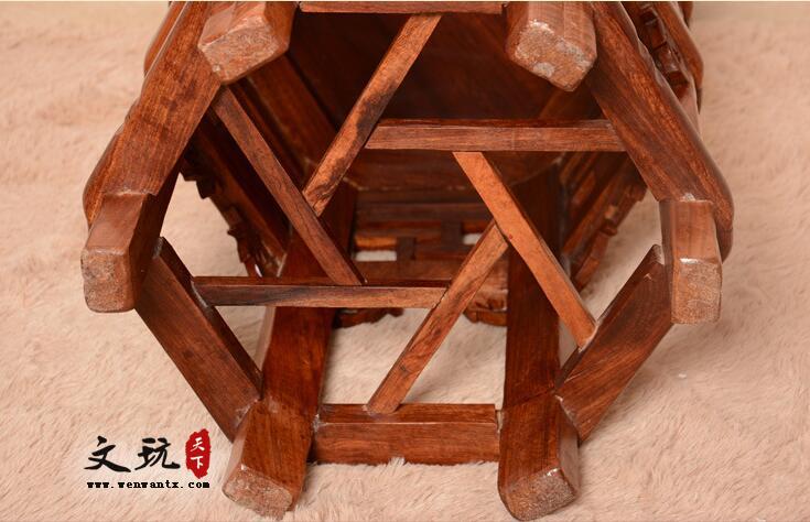 六角台高档实木餐厅家具古典中式红木餐桌椅-4