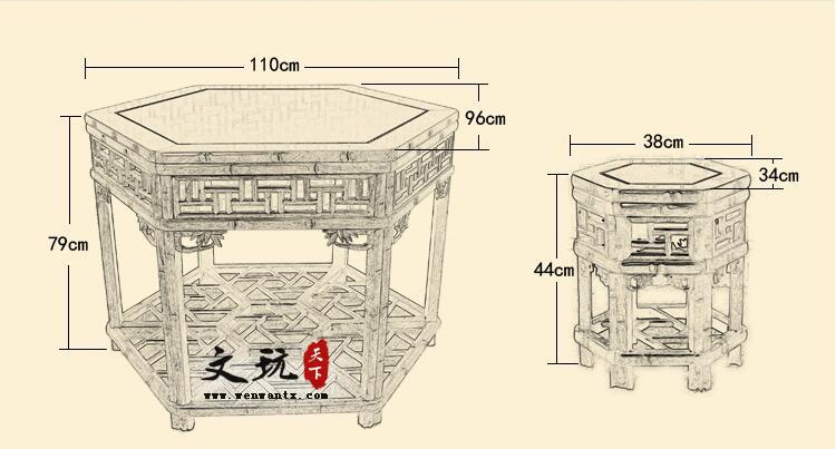 六角台高档实木餐厅家具古典中式红木餐桌椅-5
