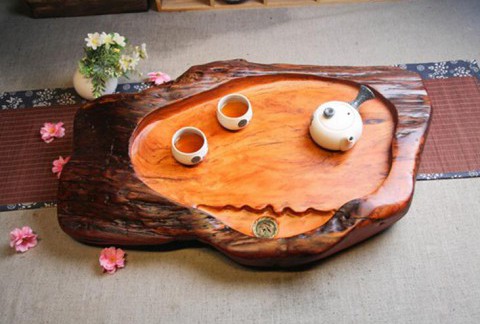 红豆杉根雕茶盘工艺简洁实木茶几根雕打磨精美艺术工艺品实用茶道