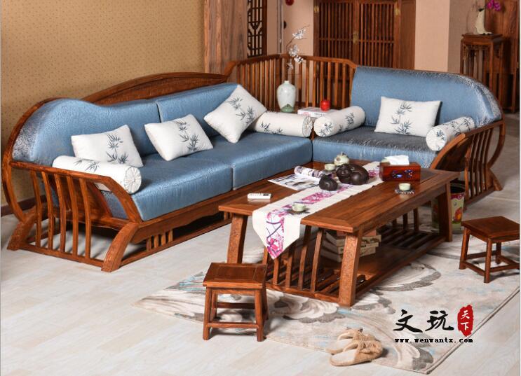 刺猬紫檀新中式西施贵妃沙发 客厅家具红木组合沙发-2