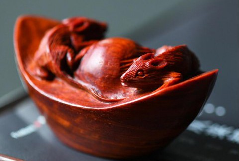 印度小叶紫檀鼠钱手玩把件木质工艺品