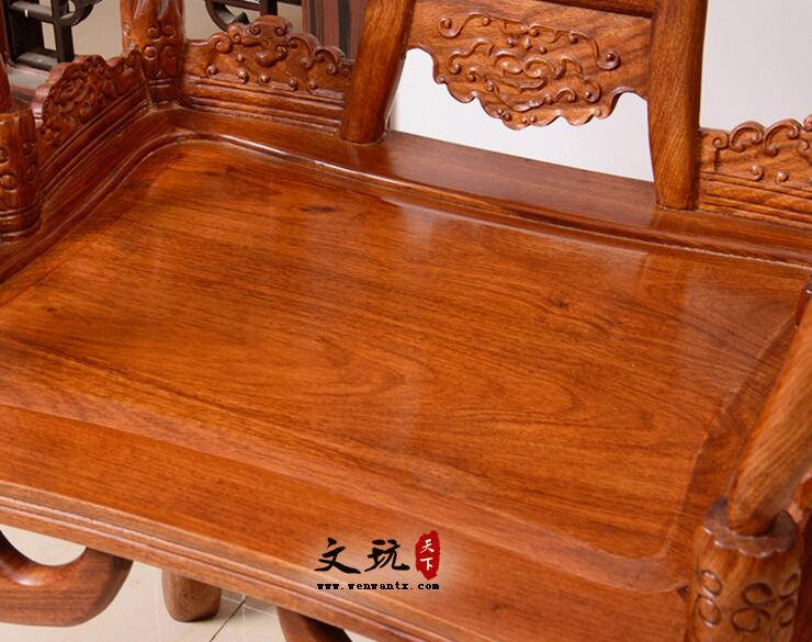 鹿角椅三件套 刺猬紫檀木实木椅仿古中式红木椅子-4