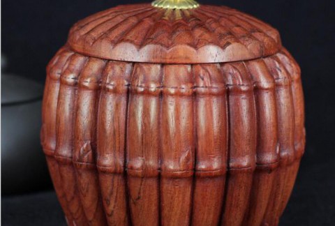 赞比亚血檀茶叶罐实木储物罐普洱茶存储罐红木围棋罐