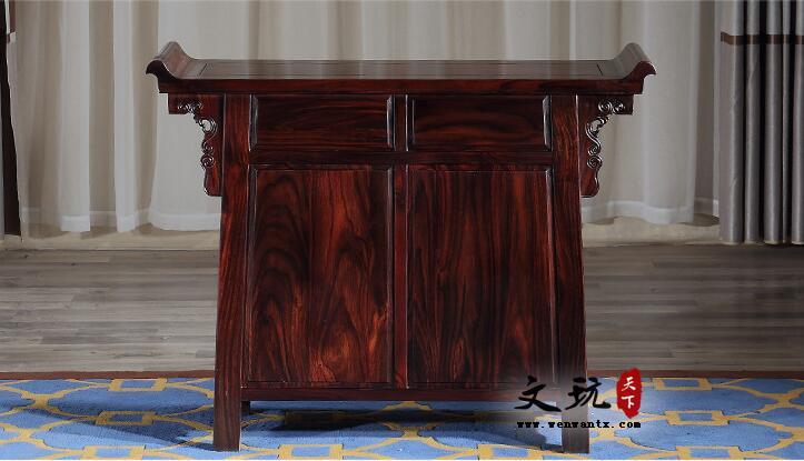 红木家具包公柜中式客厅翘头案供桌印尼黑酸枝阔叶黄檀储物柜-5