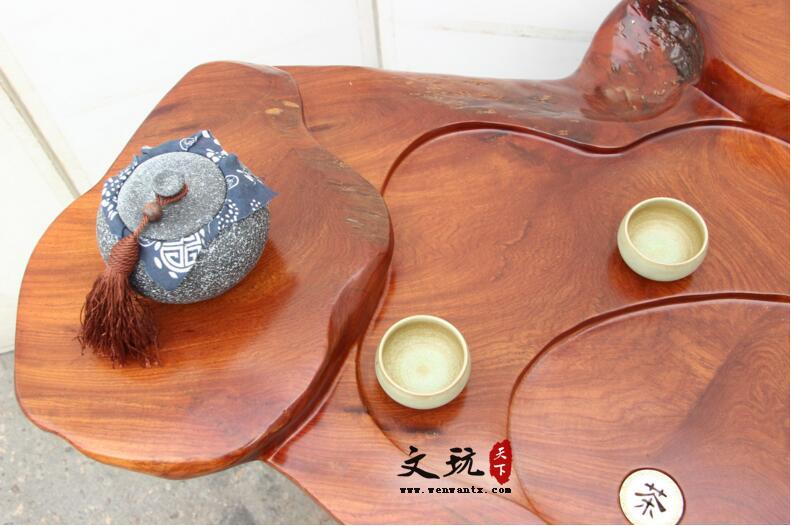 花梨木根雕茶台 原木客厅茶桌 古典中式实木功夫茶海-2