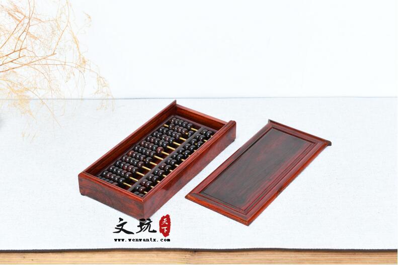印度小叶紫檀红木木制算盘套装中国风木质工艺礼品-1
