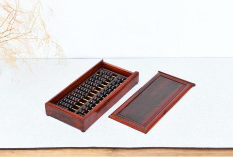印度小叶紫檀红木木制算盘套装中国风木质工艺礼品