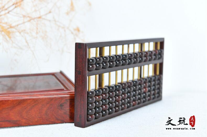 印度小叶紫檀红木木制算盘套装中国风木质工艺礼品-3