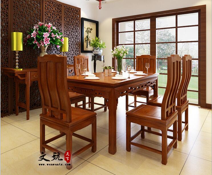 古典红木简约中式餐桌椅万字餐台餐厅家具-2