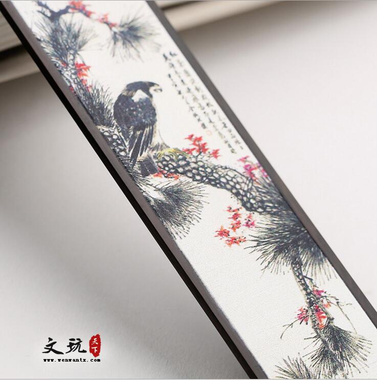 中国风古典红木复古风创意礼物黑檀彩绘书签4件套装礼品-3